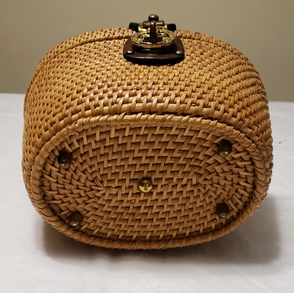 John Romain 1960s Wicker Basket Purse Nantuckett - Picture 4 of 8